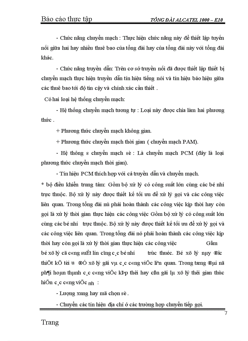 image for page Thực tập Tổng đài ALCATEL 1000 – E10