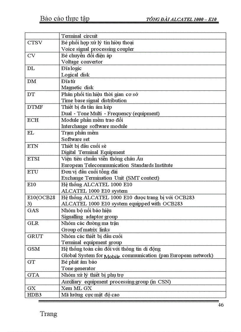 image for page Thực tập Tổng đài ALCATEL 1000 – E10