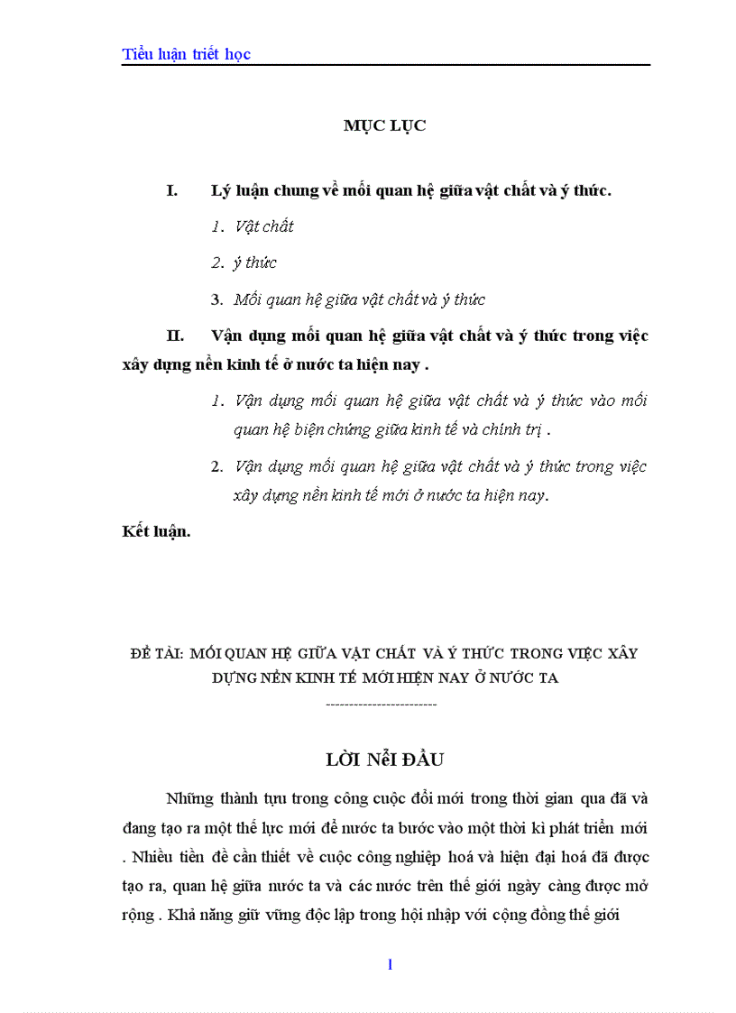 image for page Mối quan hệ giữa vật chất và ý thức trong việc xây dựng nền kinh tế mới hiện nay ở nước ta