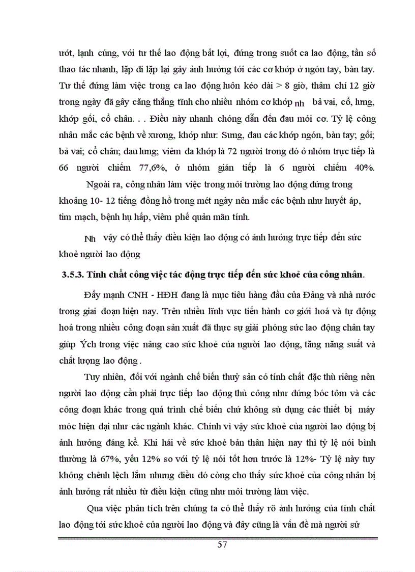 image for page Ảnh hưởng của điều kiện lao động tới sức khoẻ của công nhân lao động nữ trong ngành chế biến thuỷ sản