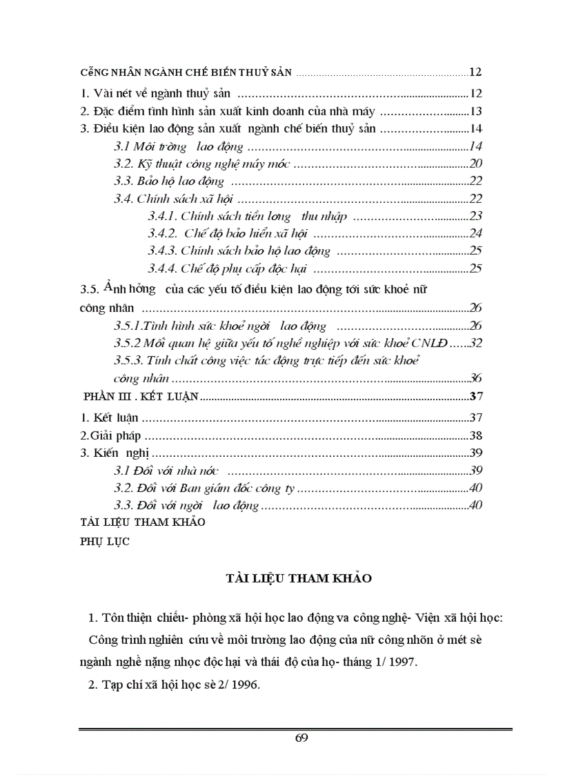 image for page Ảnh hưởng của điều kiện lao động tới sức khoẻ của công nhân lao động nữ trong ngành chế biến thuỷ sản