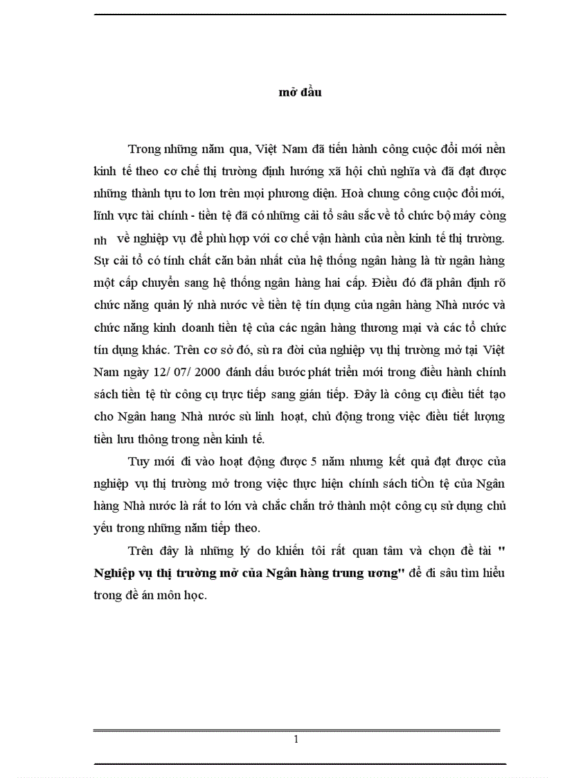 image for page Nghiệp vụ thị trường mở của Ngân hàng trung ương