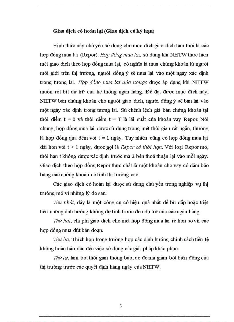 image for page Nghiệp vụ thị trường mở của Ngân hàng trung ương