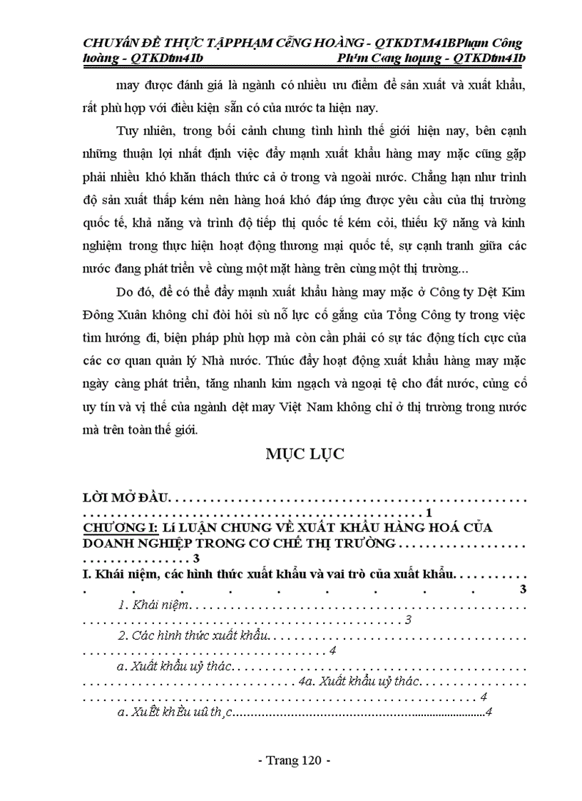 image for page Một số biện pháp đẩy mạnh xuất khẩu hàng dệt may tại công ty Dệt Kim Đông Xuân