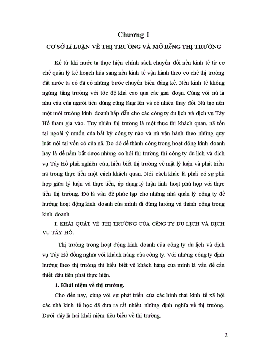 image for page Một số giải pháp nhằm mở rộng thị trường kinh doanh của công ty du lịch và dịch vụ Tây Hồ.