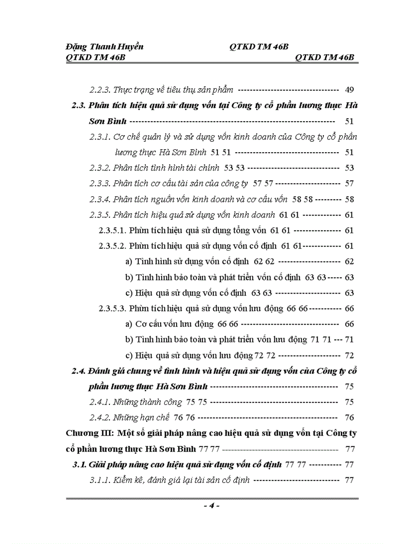 image for page Thực trạng và một số giải pháp nâng cao hiệu quả sử dụng vốn tại Công ty cổ phần lương thực Hà Sơn Bình