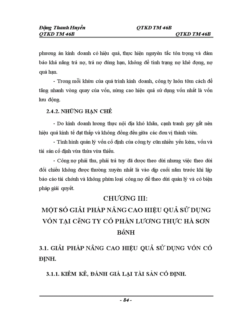 image for page Thực trạng và một số giải pháp nâng cao hiệu quả sử dụng vốn tại Công ty cổ phần lương thực Hà Sơn Bình