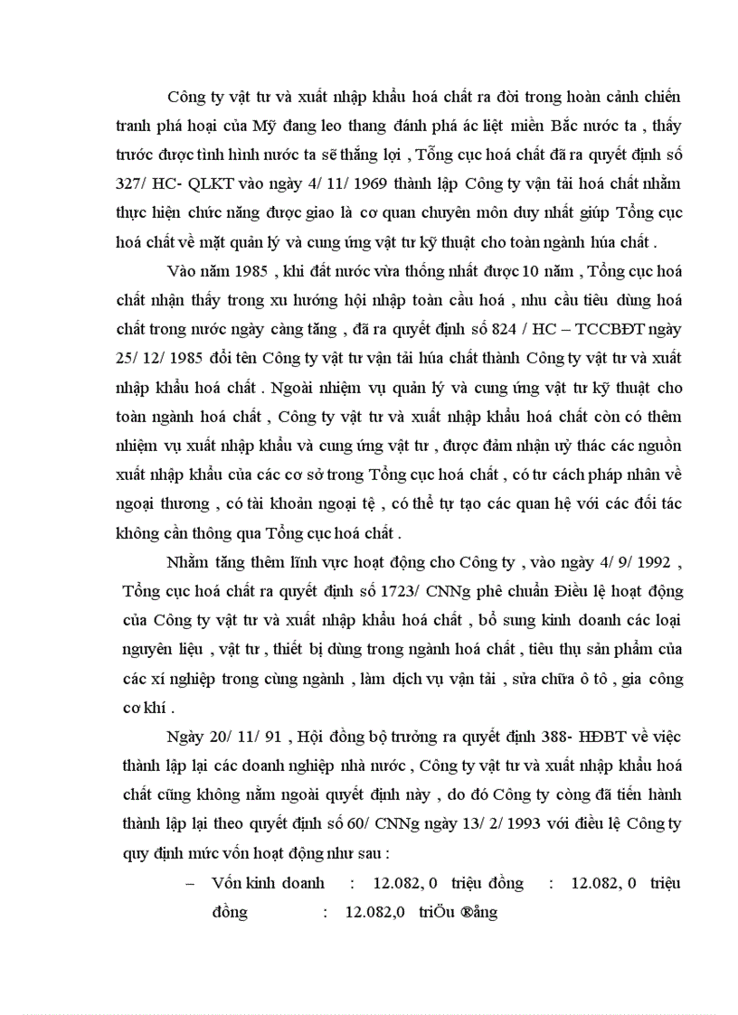 image for page Báo cáo thực tập tại Công ty vật tư và xuất nhập khẩu hoá chất