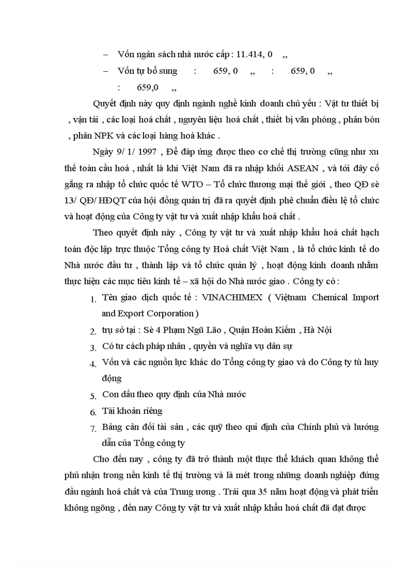 image for page Báo cáo thực tập tại Công ty vật tư và xuất nhập khẩu hoá chất