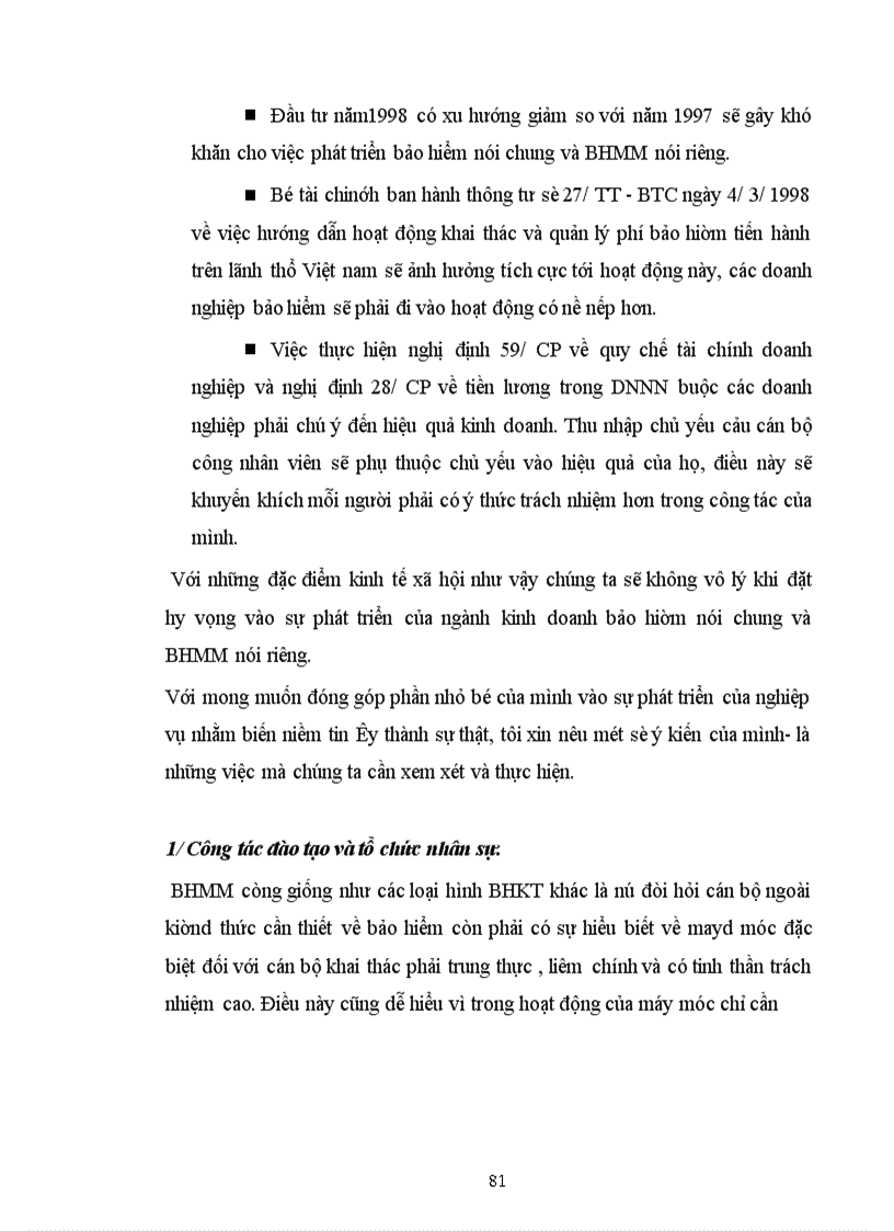 image for page Tình hình triển khai nghiệp vụ bảo hiểm máy móc ở Công ty bảo hiểm Hà Nội thời gian qua và phương hướng phát triển cho giai đoạn tới