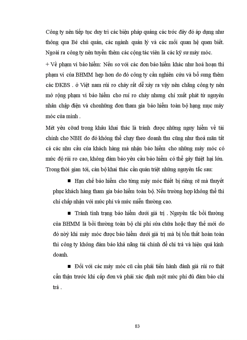 image for page Tình hình triển khai nghiệp vụ bảo hiểm máy móc ở Công ty bảo hiểm Hà Nội thời gian qua và phương hướng phát triển cho giai đoạn tới