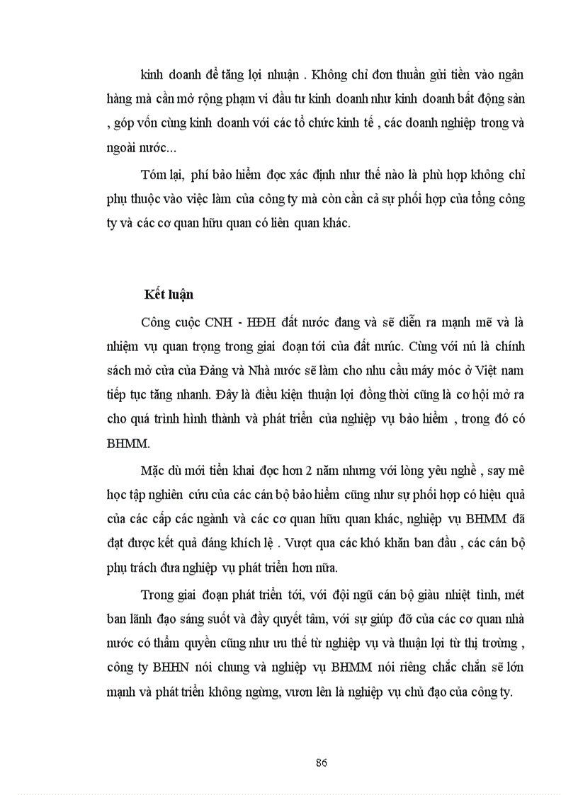 image for page Tình hình triển khai nghiệp vụ bảo hiểm máy móc ở Công ty bảo hiểm Hà Nội thời gian qua và phương hướng phát triển cho giai đoạn tới