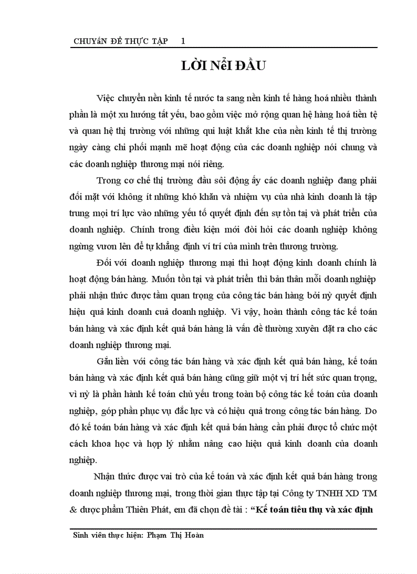 image for page Kế toán tiêu thụ và xác định kết quả tiêu thụ ở Công ty TNHH xây dựng, thương mại & dược phẩm Thiên Phát