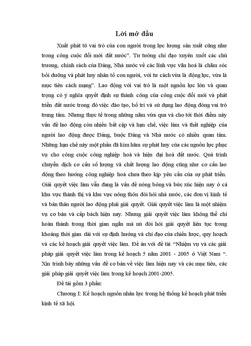 image for page Nhiệm vụ và các giải pháp giải quyết việc làm trong kế hoạch 5 năm 2001-2005 ở Việt Nam