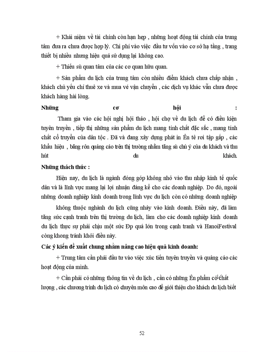 image for page Một số giải pháp và khuyến nghị nhằm phát triển hoạt động kinh doanh du lịch lữ hành của Trung tâm lữ hành và hợp tác quốc tế HanoiFestival