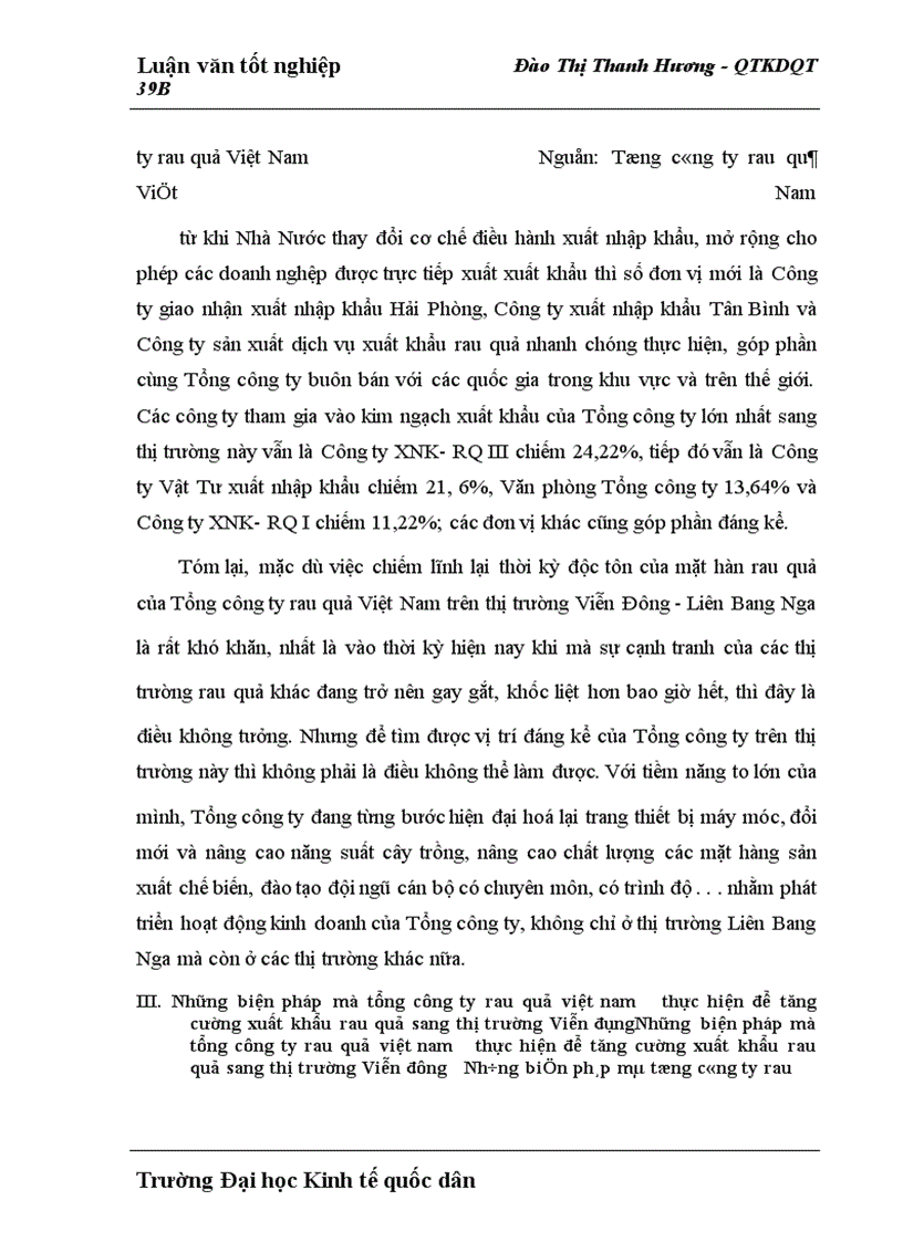 image for page Một số giải pháp nhằm thúc đẩy hoạt động xuất khẩu của Tổng công ty rau quả Việt Nam sang Viễn Đông - Liên Bang Nga