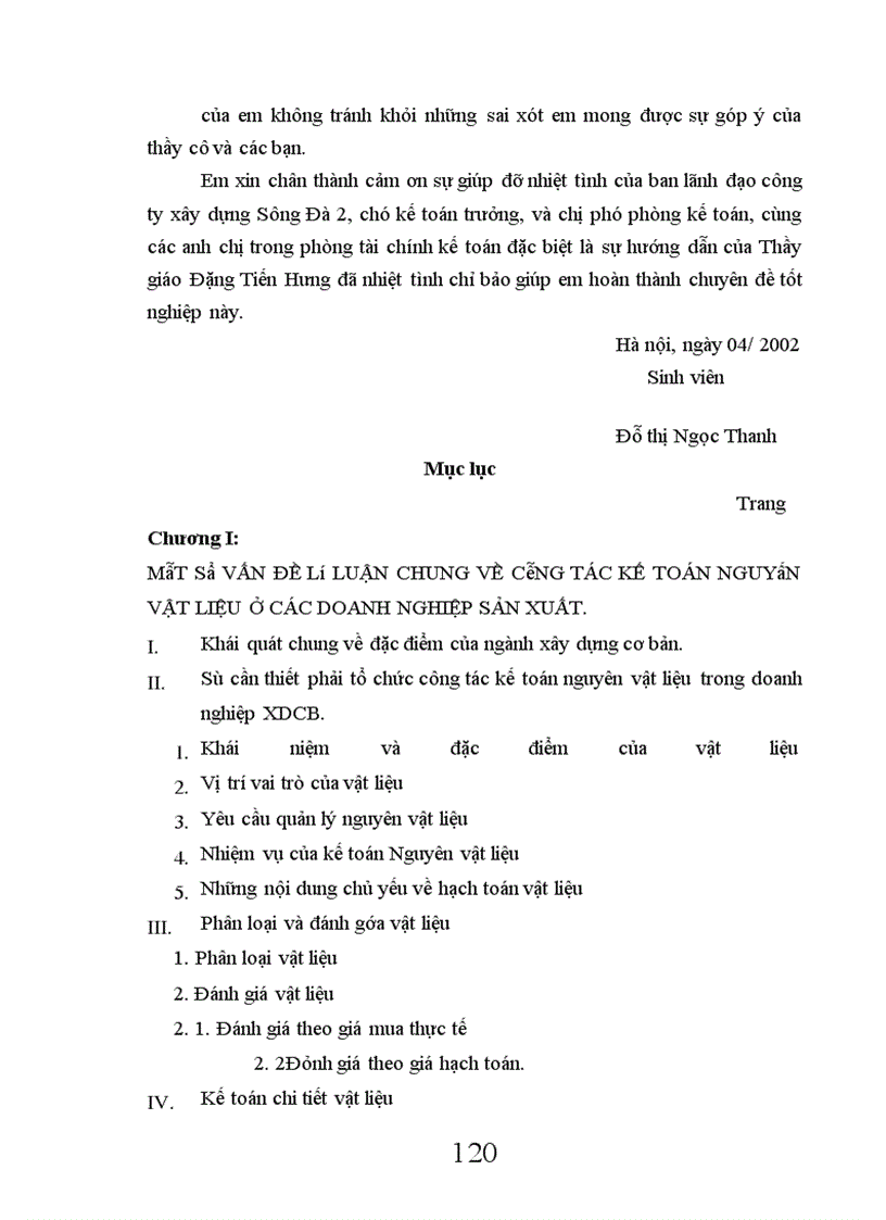image for page Tổ chức công tác kế toán nguyên vật liệu và tình hình quản lý sử dụng nguyên vật liệu tại công ty xây dựng Sông Đà số 2
