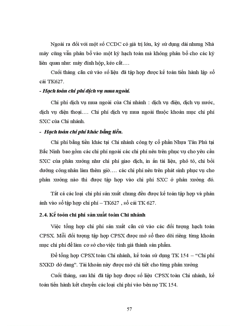 image for page Kế toán tập hợp chi phí sản xuất và tính giá thành sản phẩm tại Chi nhánh công ty cổ phần Nhựa Tân Phú tại Bắc Ninh