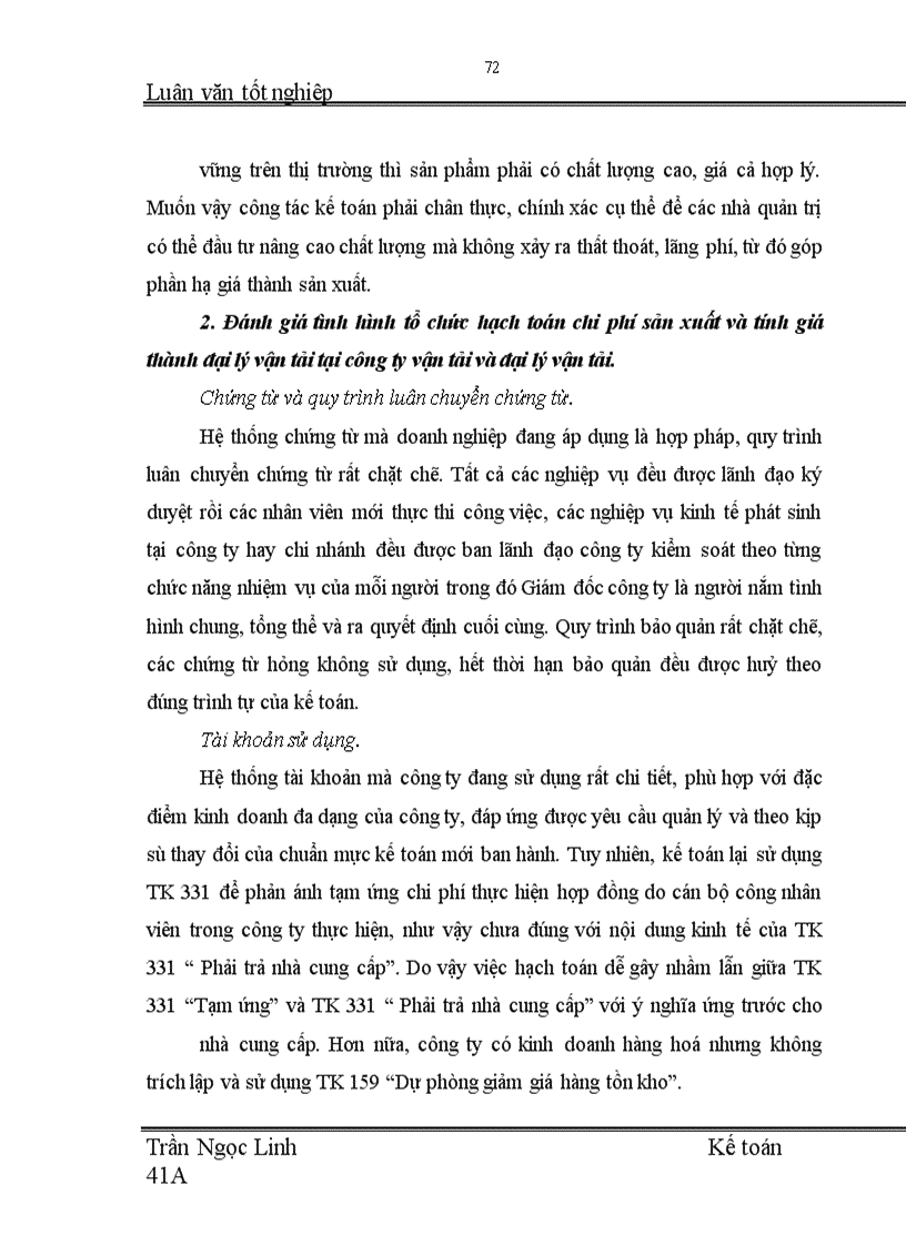image for page Phương hướng hoàn thiện hạch toán chi phí sản xuất và tính giá thành sản phẩm đại lý vận tải kết hợp với việc nâng cao hiệu quả kinh doanh tại công ty vận tải và đại lý vận tải (vitranimex)