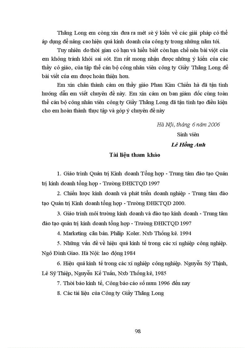 image for page Hiệu quả kinh doanh ở Công ty Giầy Thăng Long thực trạng và giải pháp