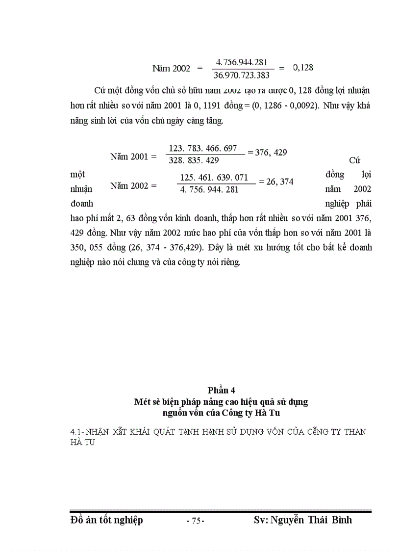 image for page Phân tích tình hình sử dụng vốn và một số giải pháp nâng cao hiệu quả sử dụng vốn của công ty than Hà Tu