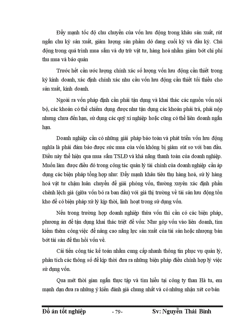 image for page Phân tích tình hình sử dụng vốn và một số giải pháp nâng cao hiệu quả sử dụng vốn của công ty than Hà Tu