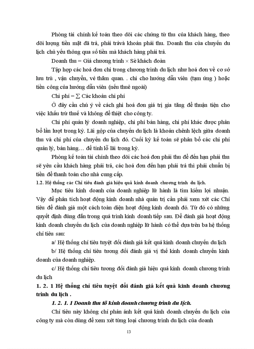image for page Hiệu quả kinh doanh chương trình du lịch của Công ty du lịch và Thương mại Vân Hải, thực trạng và giải pháp
