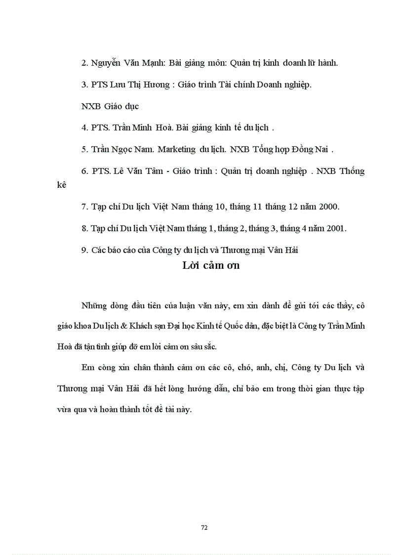 image for page Hiệu quả kinh doanh chương trình du lịch của Công ty du lịch và Thương mại Vân Hải, thực trạng và giải pháp