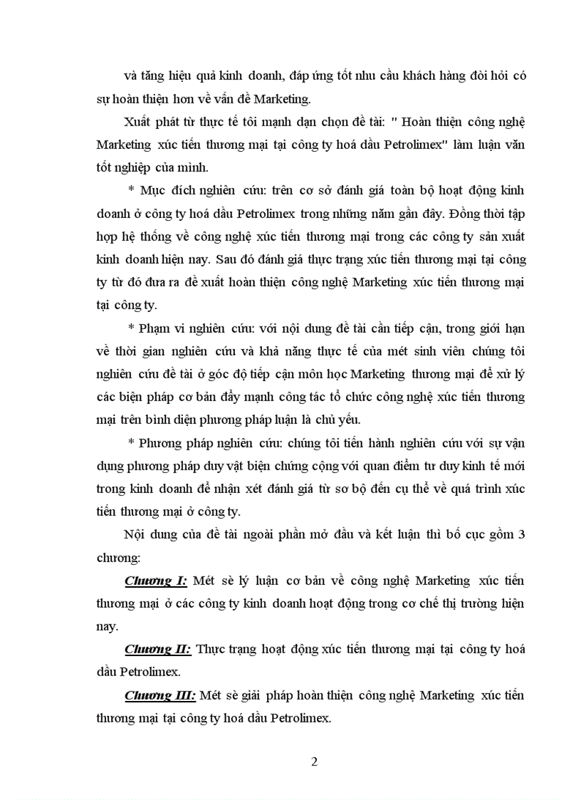 image for page Hoàn thiện công nghệ Marketing xúc tiến thương mại tại công ty hoá dầu Petrolimex