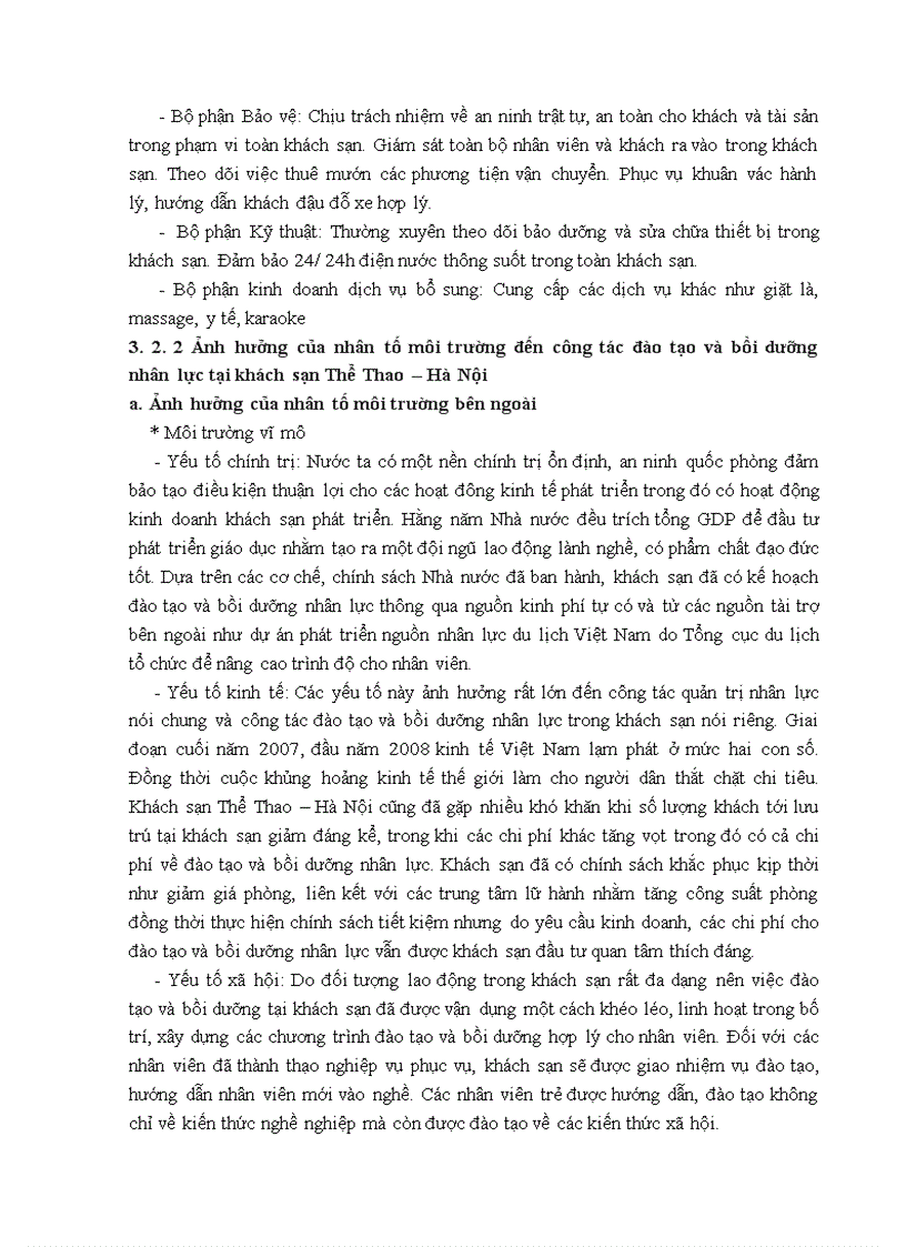 image for page Tăng cường đào tạo và bồi dưỡng nhân lực tại khách sạn Thể Thao – Hà Nội