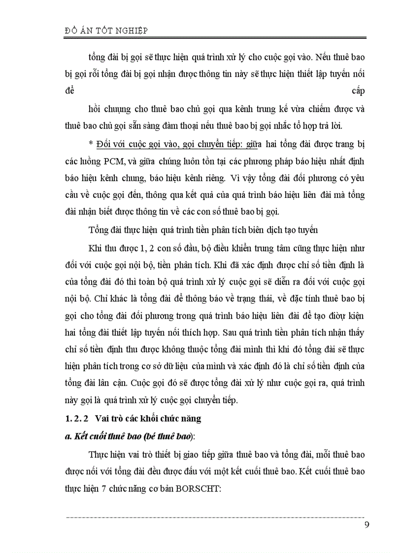 image for page Phân hệ chuyển mạch trong tổng đài