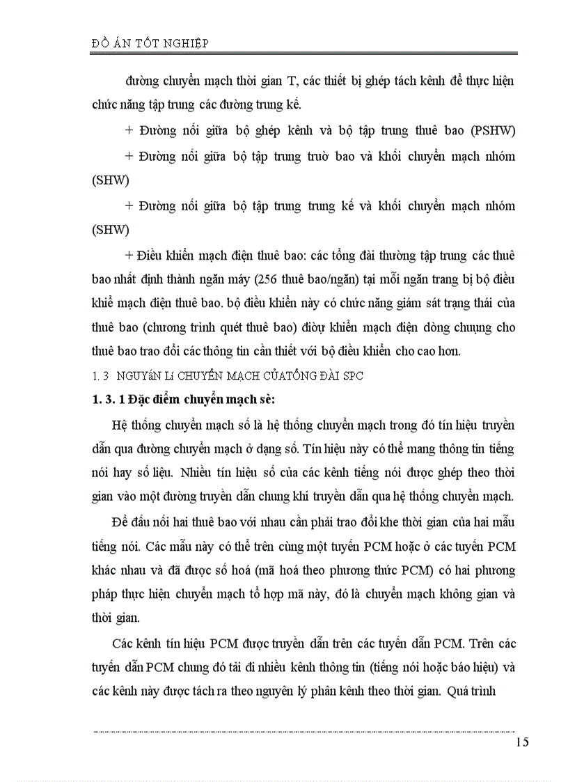 image for page Phân hệ chuyển mạch trong tổng đài