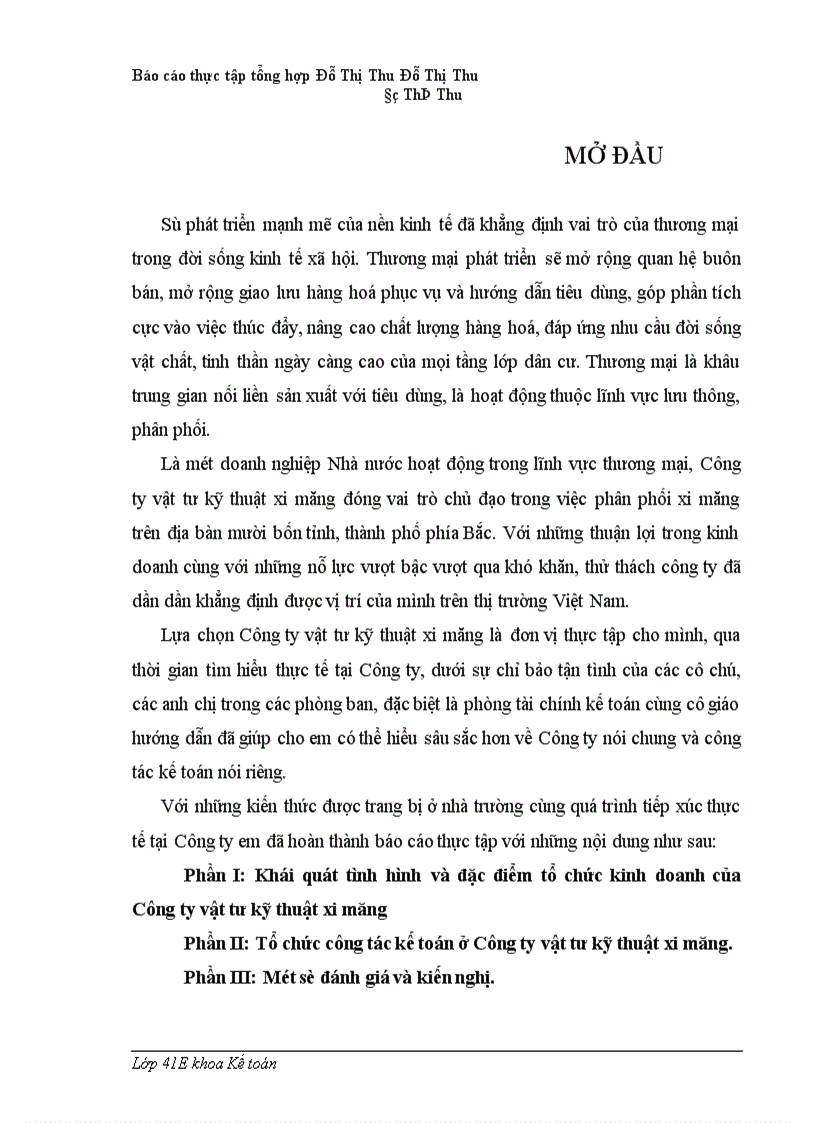 image for page Báo cáo thực tập tại Công ty vật tư kỹ thuật xi măng
