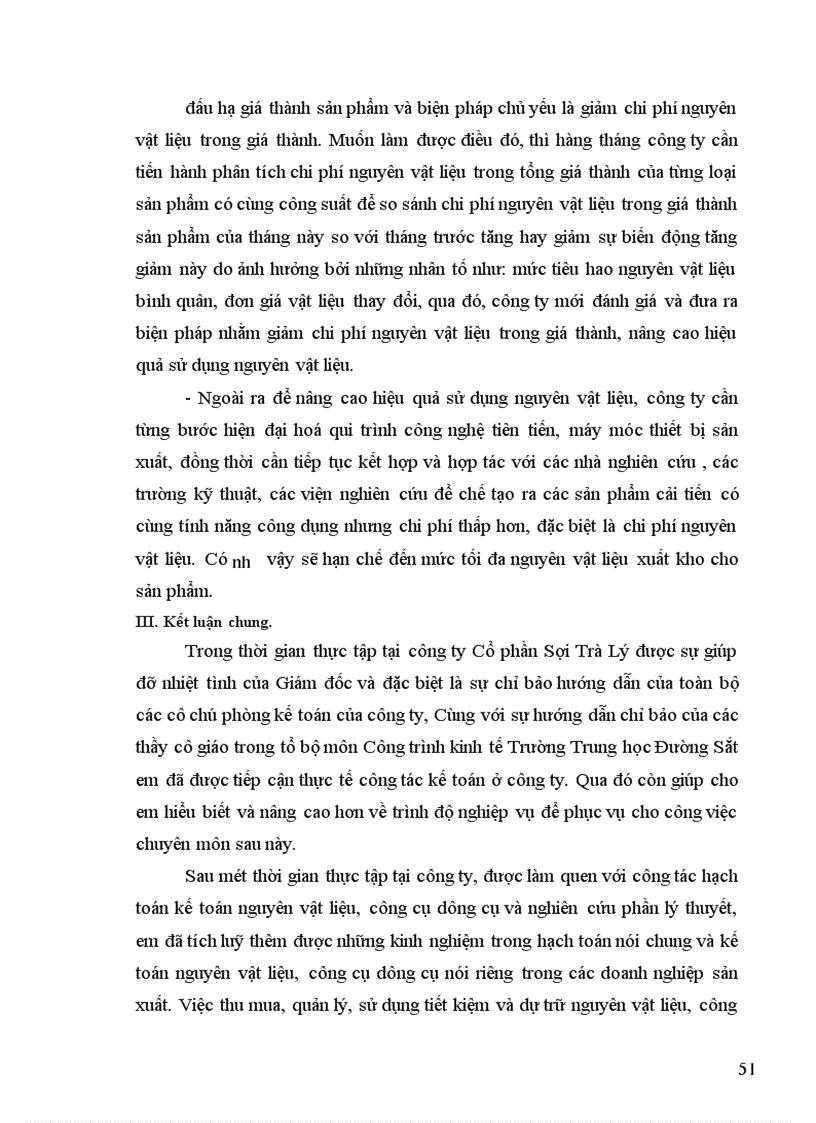 image for page Kế toán nguyên vật liệu tại công ty Cổ phần Sợi Trà Lý