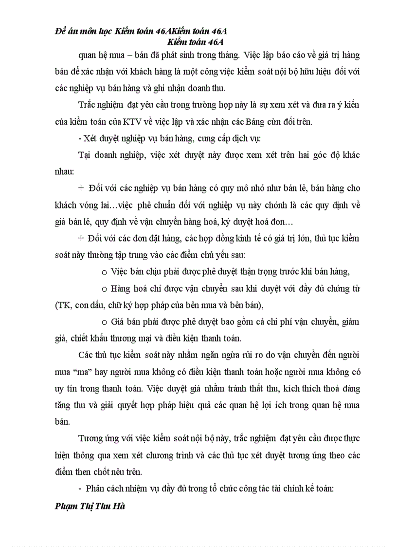image for page Kiểm toán khoản mục doanh thu bán hàng và cung cấp dịch vụ và Phải thu của khách hàng trong kiểm toán Báo cáo tài chính