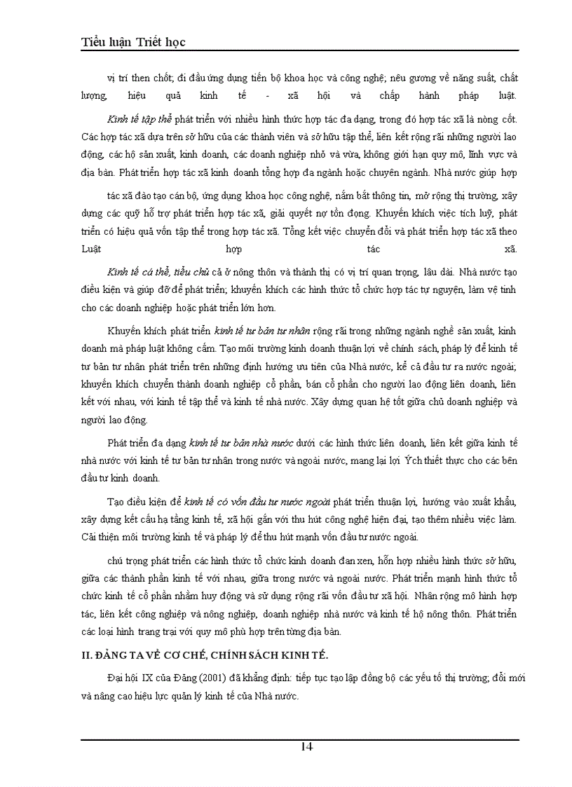 image for page Vai trò của ý thức trong đời sống xã hội và sự vận dụng của Đảng Cộng Sản Việt Nam trong quá trình đổi mới kinh tế hiện nay