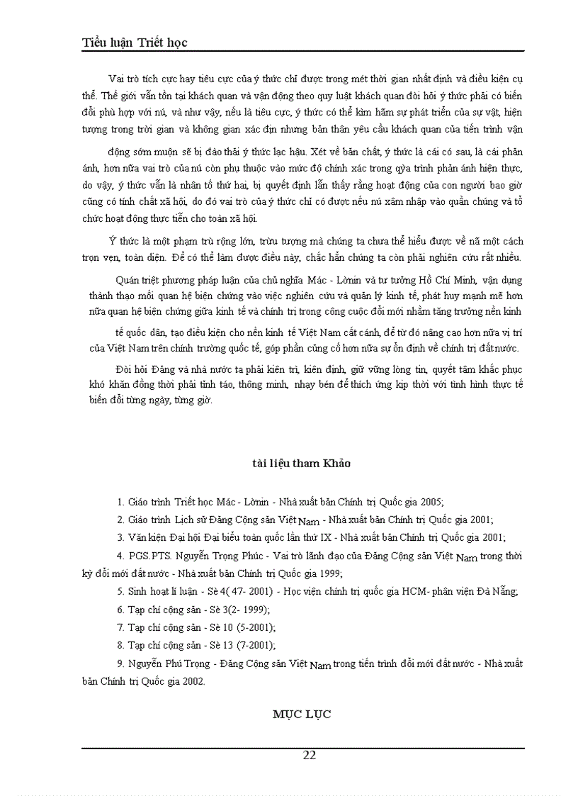 image for page Vai trò của ý thức trong đời sống xã hội và sự vận dụng của Đảng Cộng Sản Việt Nam trong quá trình đổi mới kinh tế hiện nay