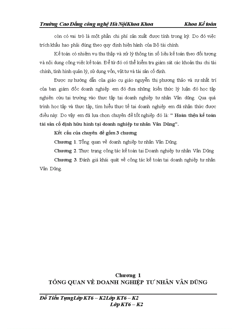 image for page Hoàn thiện kế toán tài sản cố định hữu hình tại Doanh nghiệp tư nhân Vân Dũng