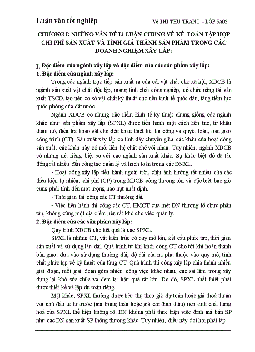 image for page Hoàn thiện kế toán chi phí sản xuất và tính giá thành sản phẩm trong Xí nghiệp Sông Đà