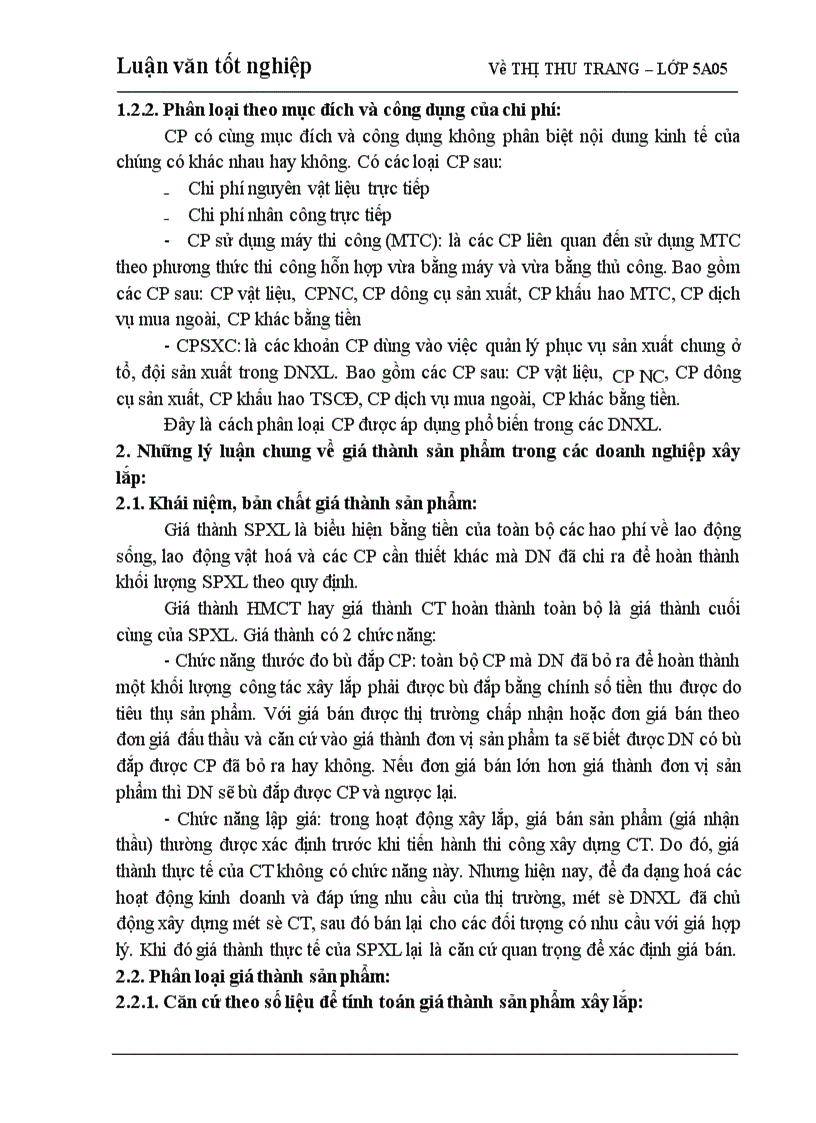 image for page Hoàn thiện kế toán chi phí sản xuất và tính giá thành sản phẩm trong Xí nghiệp Sông Đà