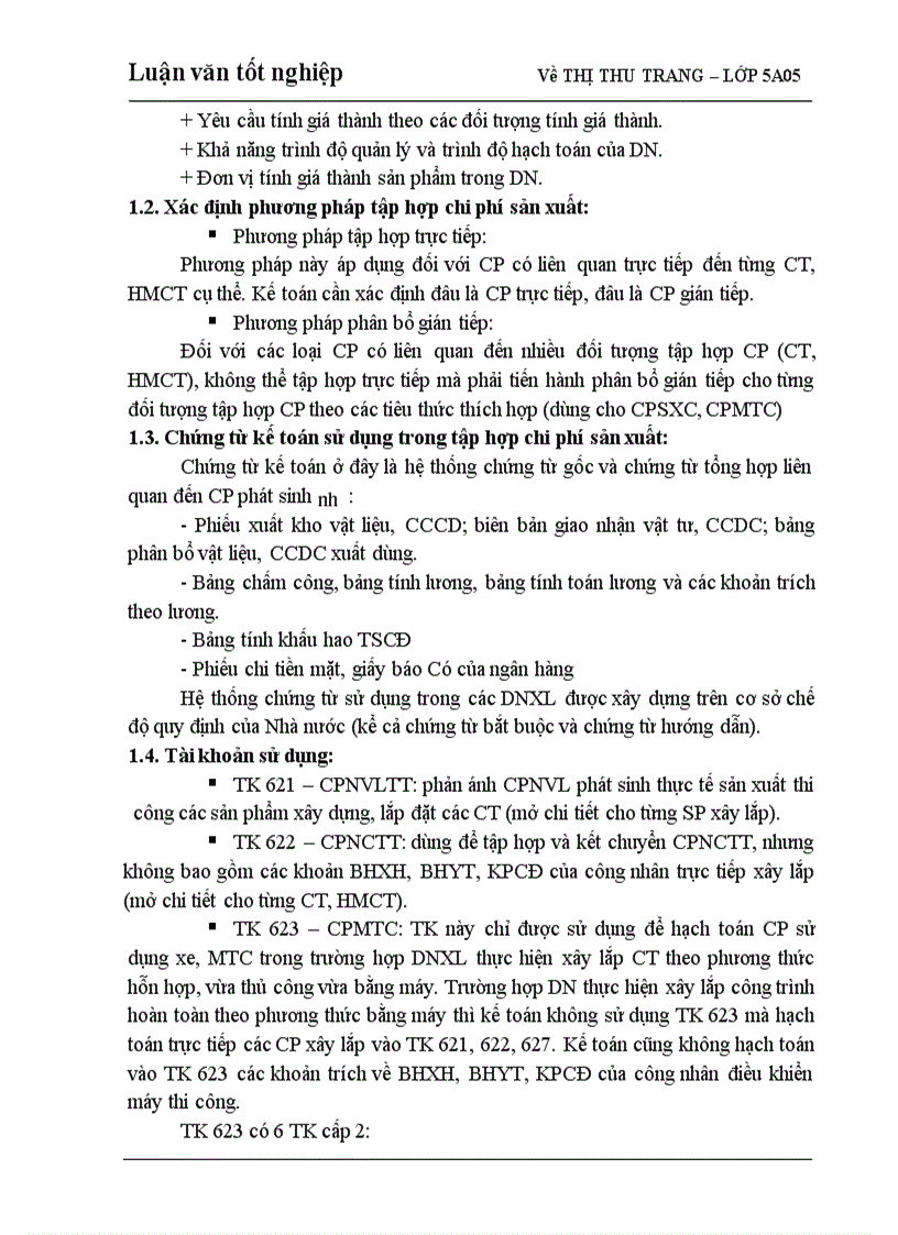 image for page Hoàn thiện kế toán chi phí sản xuất và tính giá thành sản phẩm trong Xí nghiệp Sông Đà
