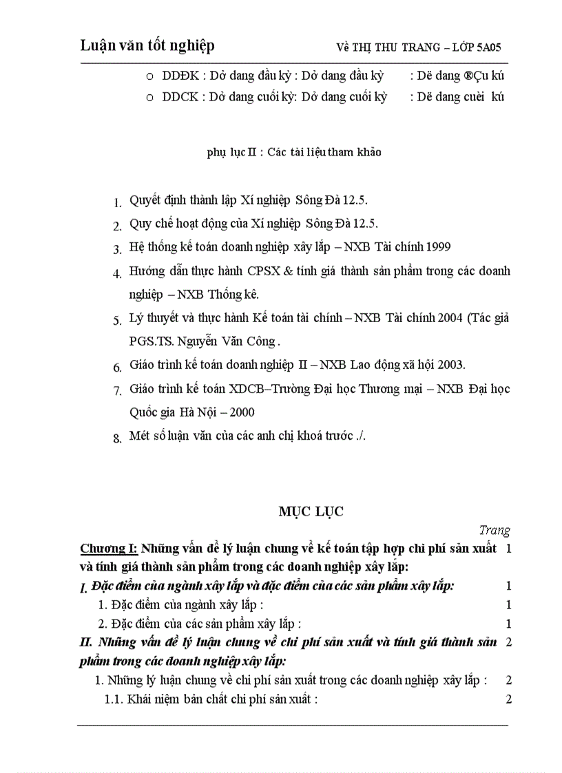 image for page Hoàn thiện kế toán chi phí sản xuất và tính giá thành sản phẩm trong Xí nghiệp Sông Đà