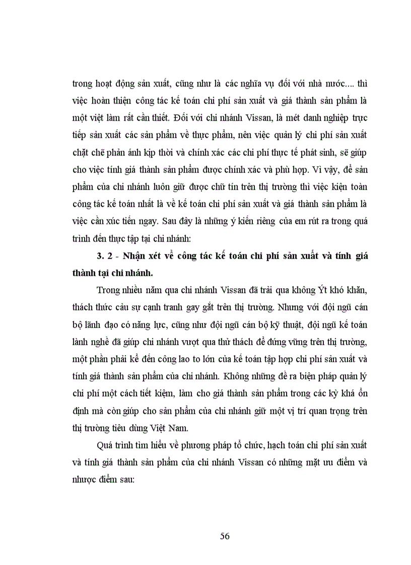 image for page Tình hình thực tế tổ chức công tác kế toán tập hợp chi phí sản xuất và tính giá thành sản phẩm ở chi nhánh