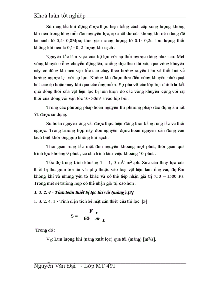 image for page Tách bụi, làm sạch khí bằng xiclon và túi lọc.