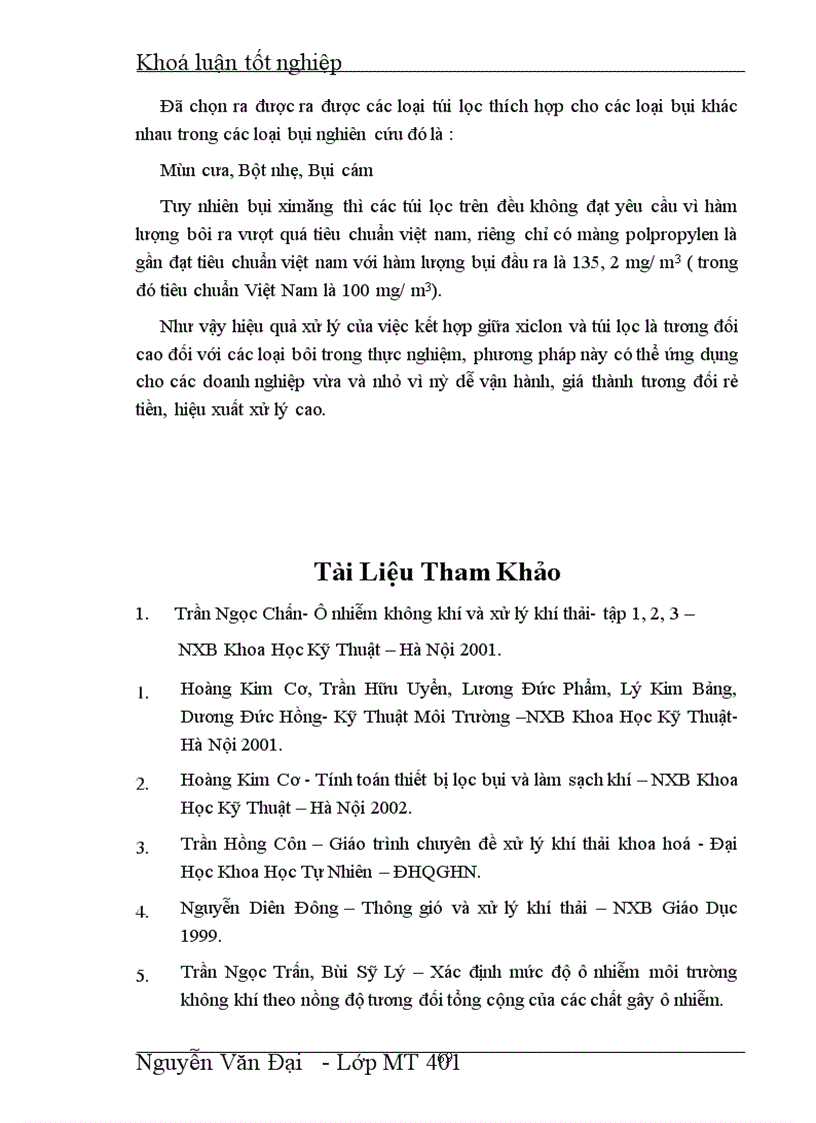 image for page Tách bụi, làm sạch khí bằng xiclon và túi lọc.