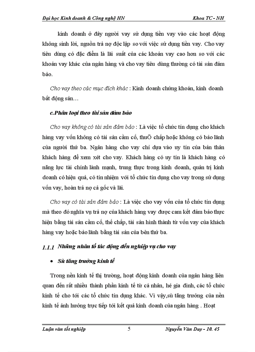 image for page Rủi ro cho vay tại Ngân Hàng TMCP Kỹ Thương ( Techcombank ) -Chi nhánh Lý Thái Tổ Hà Nội : Thực trạng và giải pháp