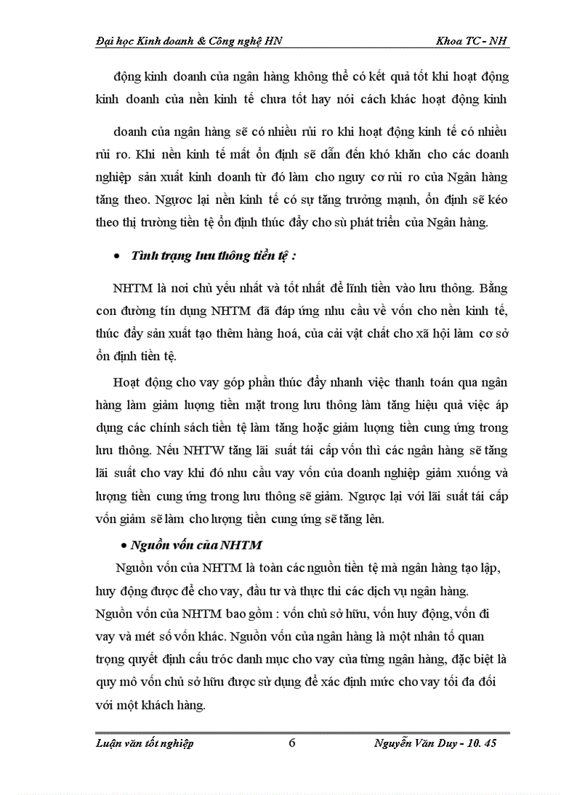 image for page Rủi ro cho vay tại Ngân Hàng TMCP Kỹ Thương ( Techcombank ) -Chi nhánh Lý Thái Tổ Hà Nội : Thực trạng và giải pháp