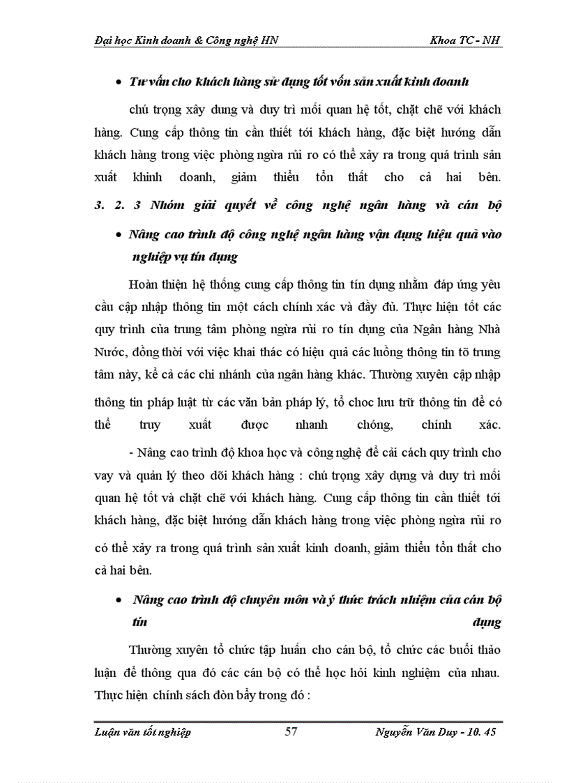 image for page Rủi ro cho vay tại Ngân Hàng TMCP Kỹ Thương ( Techcombank ) -Chi nhánh Lý Thái Tổ Hà Nội : Thực trạng và giải pháp