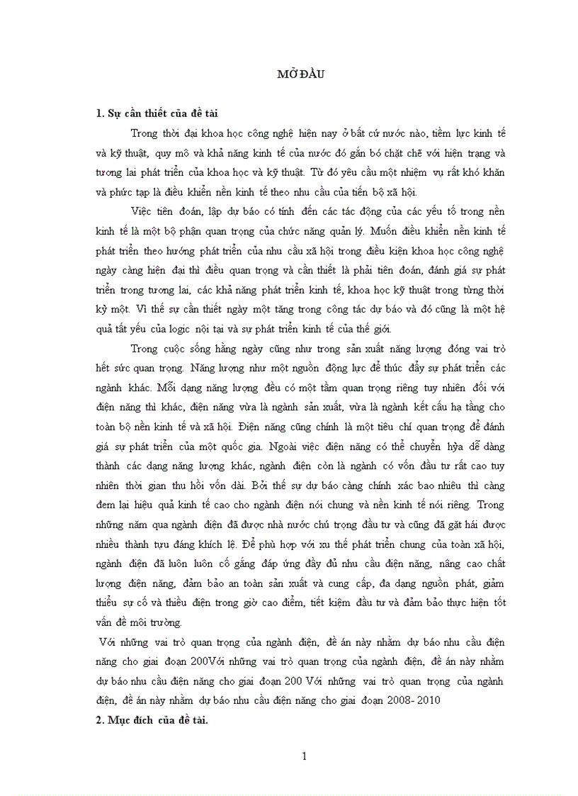 image for page Dự báo nhu cầu tiêu thụ điện năng ở Việt Nam giai đoạn 2008-2010