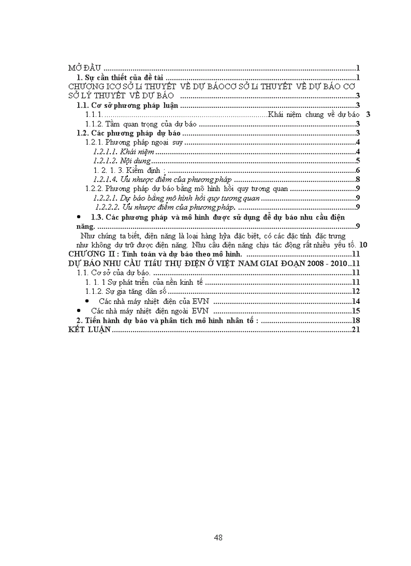 image for page Dự báo nhu cầu tiêu thụ điện năng ở Việt Nam giai đoạn 2008-2010